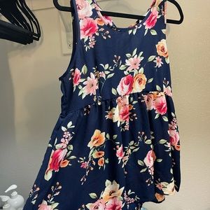 Navy floral tank